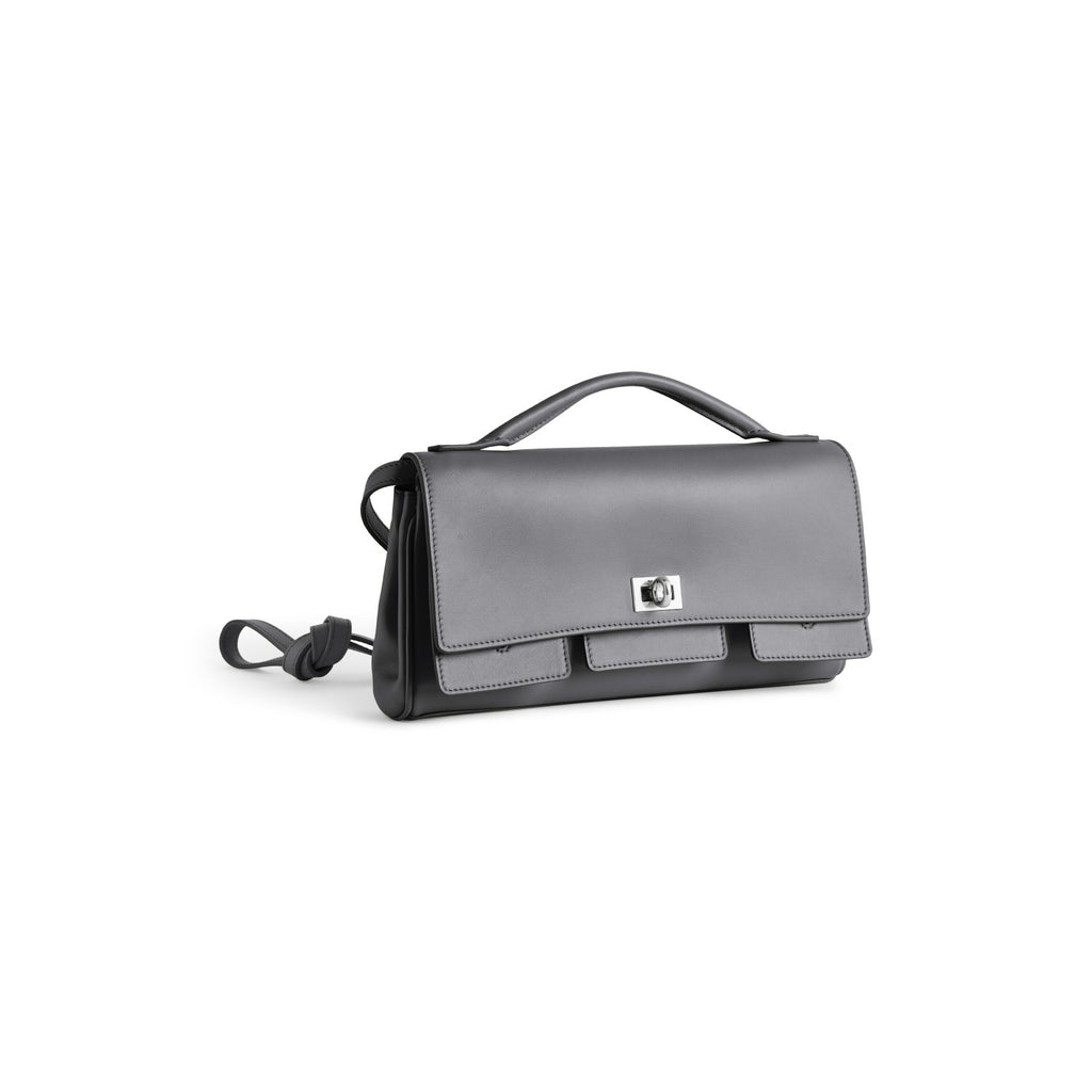 Balenciaga Women's Bel Air Small Clutch Bag Logo Printed Solid Color Leather Tote Bag Bags 8349432ABAV6036 Ngvp #1244