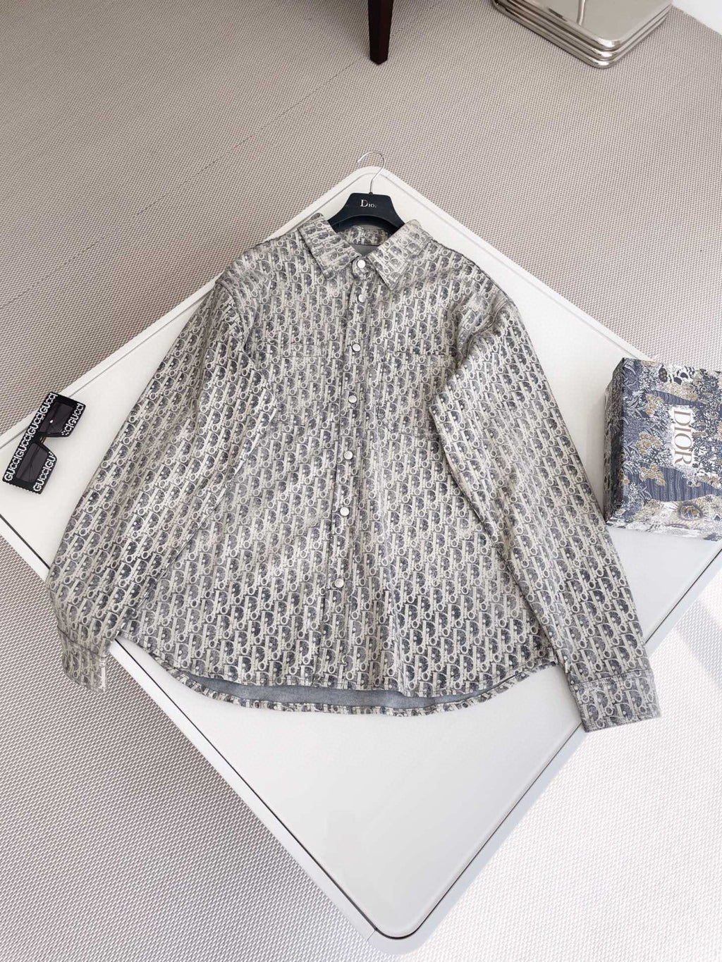 Dior Oblique Overshirt Letter Denim Long Sleeve Shirt Jacket #96663