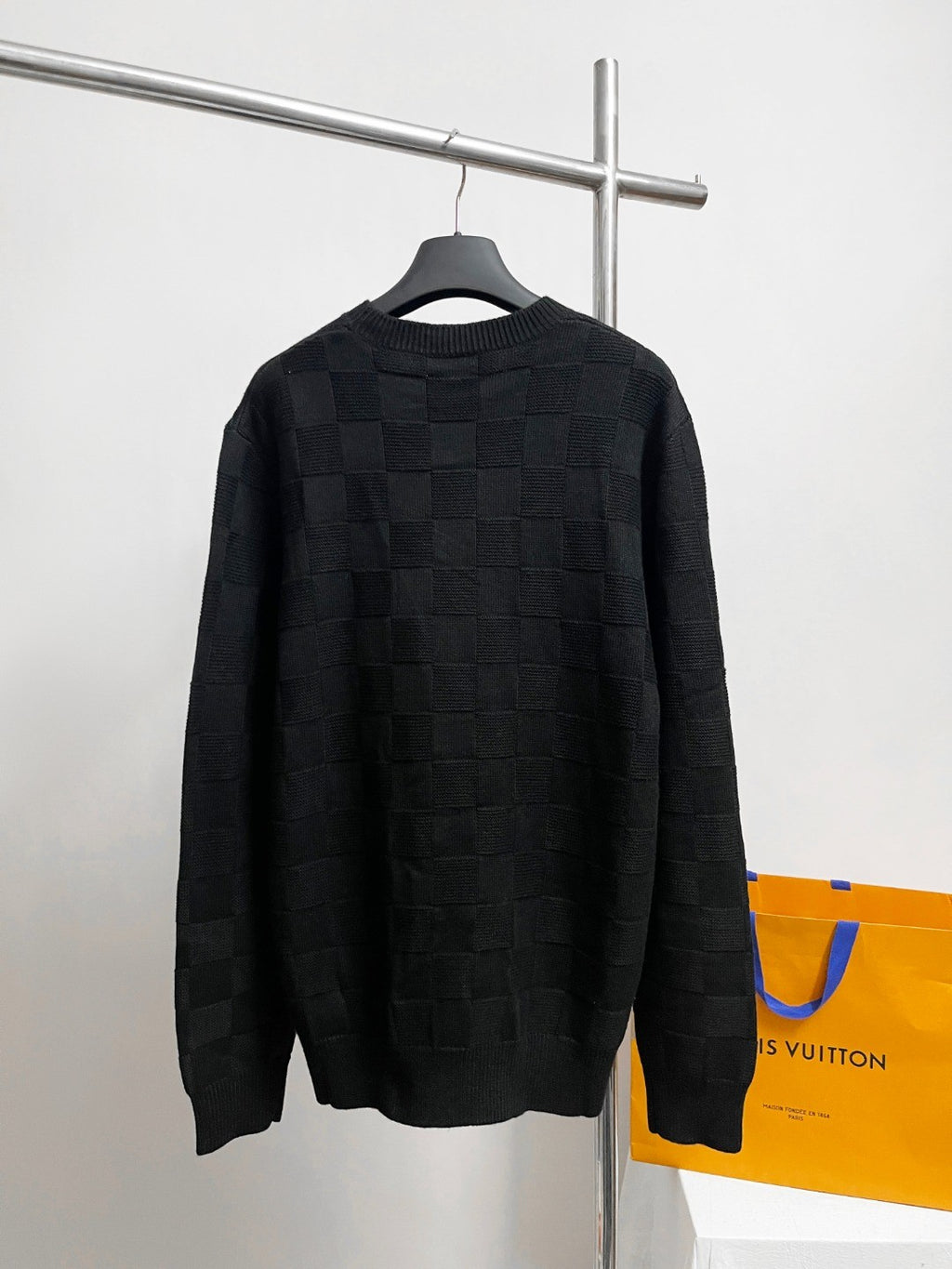 Louis Vuitton Embellished Wool Damier Pullover #333428