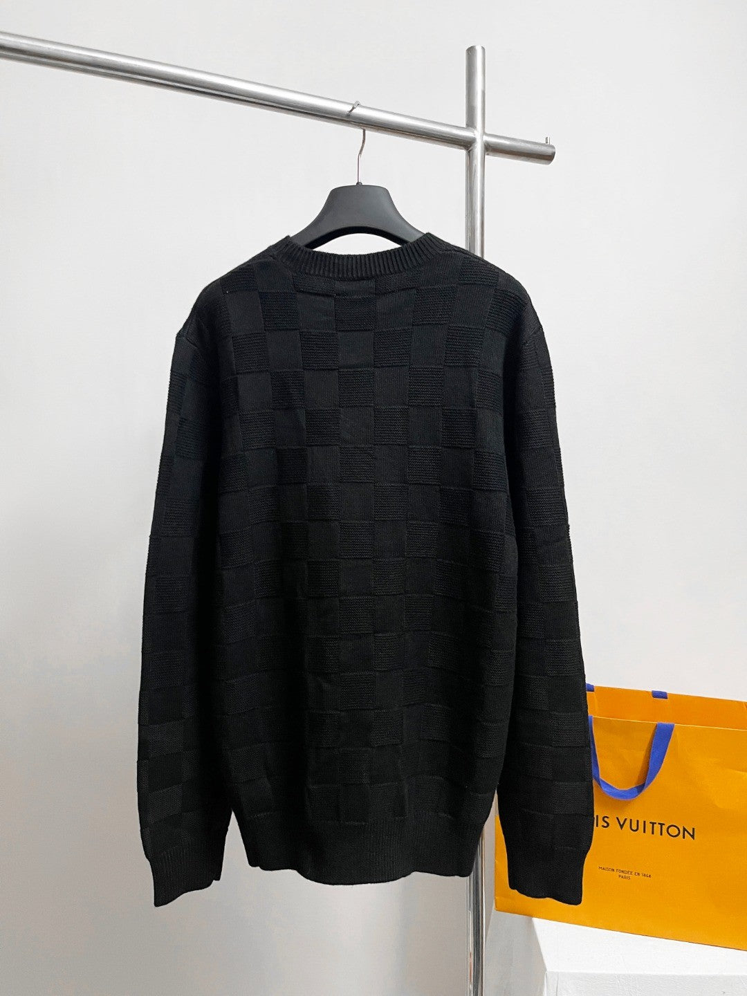Louis Vuitton Embellished Wool Damier Pullover #333428