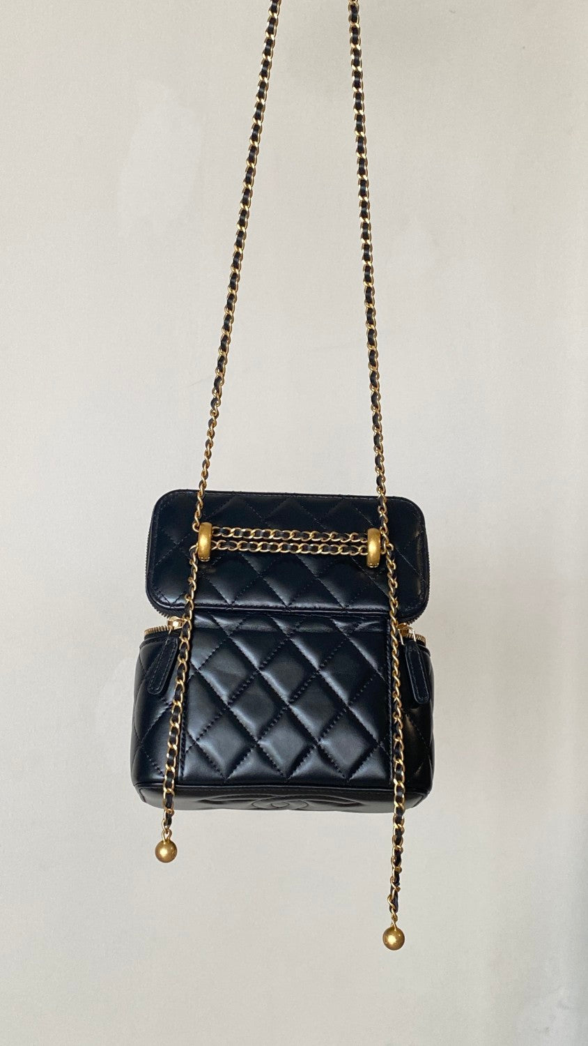 Chanel Women's Classic Fashion Solid Color Logo Sand Gold Buckle Zipper Chain Shoulder Bag Crossbody Bag Bags#78225