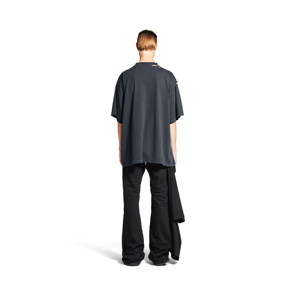 Balenciaga Men's Women's Summer Fashion Designer Faded Solid Color Round Neck Plain Knit Loose Short Sleeve T-Shirt Ngvp #1367