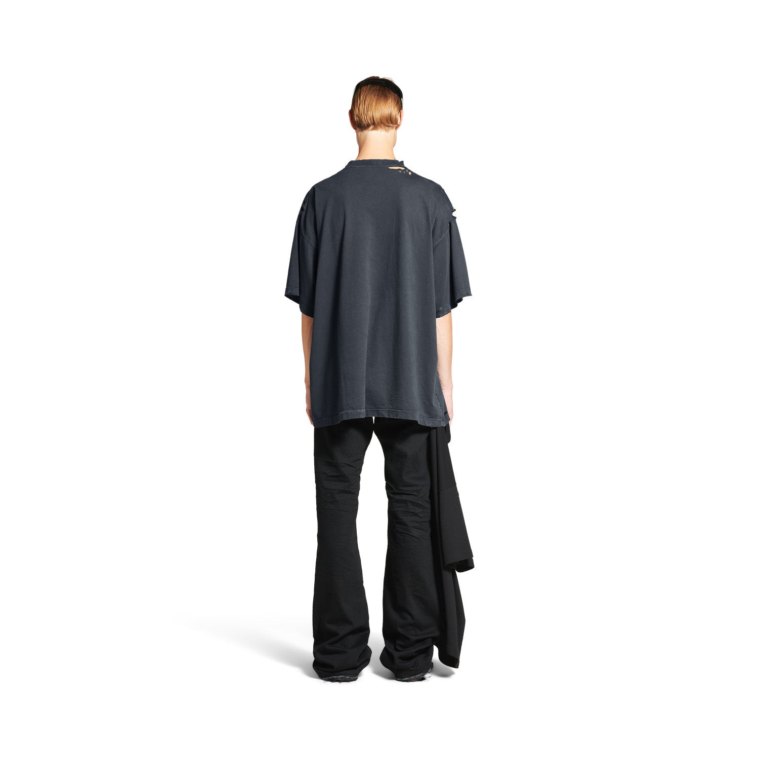 Balenciaga Men's Women's Summer Fashion Designer Faded Solid Color Round Neck Plain Knit Loose Short Sleeve T-Shirt Ngvp #1367