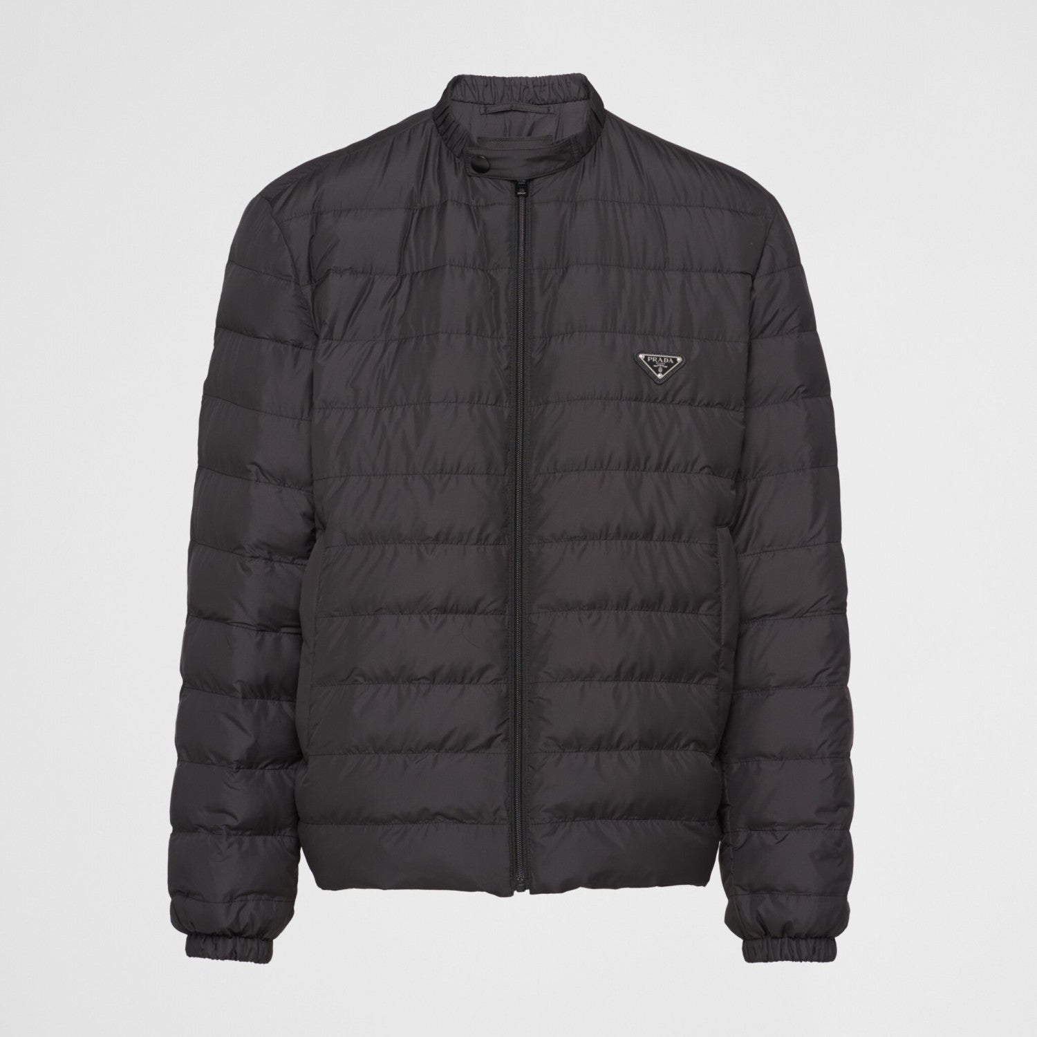 Prada Men's Autumn and Winter Solid Color Triangle Logo Logo Round Collar Zipper Long Sleeve Jacket #74834