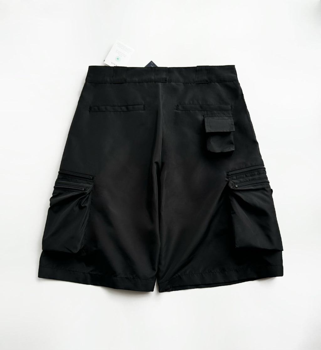 Prada Men's Summer Solid Colour Triangle Logo Nylon Casual Zip Up Shorts #74838