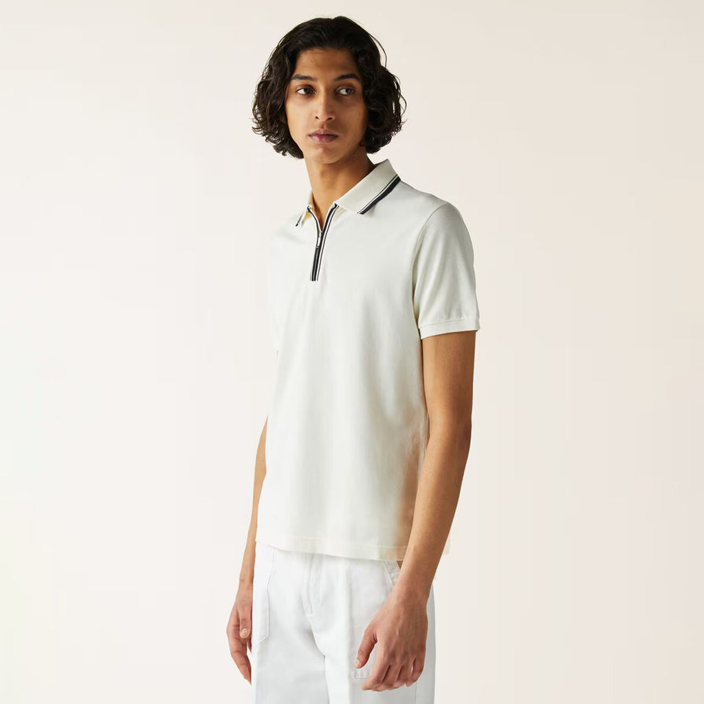 Loro Piana Men's Summer Fashion Solid Color Zip Lapel Zip Regatta Men's Short Sleeve Fitted Polo Shirt Ngvp #8591