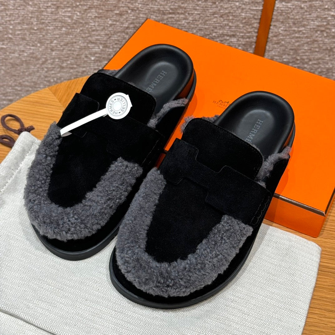 Hermès  Women's Go Mules Leather Round Toe Pumps Birkenstocks #333299