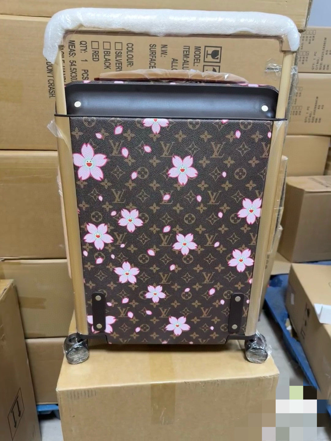 Louis Vuitton x Takashi Murakami Horizon Cherry Blossom Series 20-inch Luggage Coated Canvas Solid Color Travel Box Bag Bags M13788 #81581