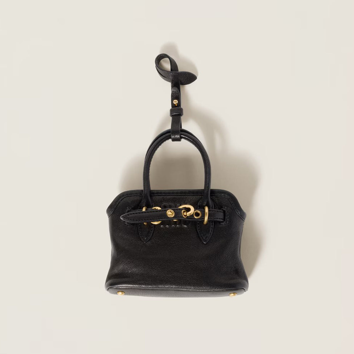 MiuMiu Women's Mini Aventure Leather Bag Jewelry Embossed Logo Zipper Closure Casual Tote Bag Bags #71932