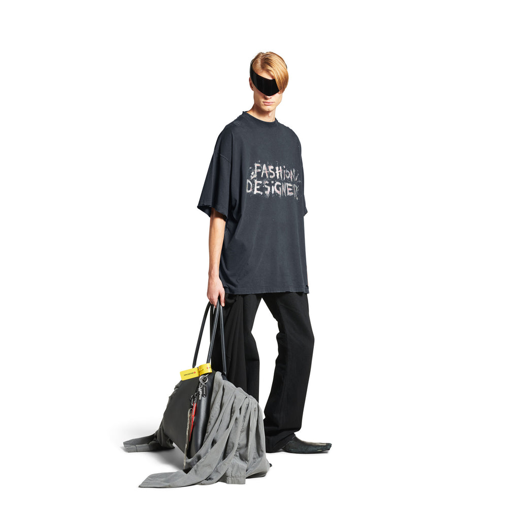 Balenciaga Men's Women's Summer Fashion Designer Faded Solid Color Round Neck Plain Knit Loose Short Sleeve T-Shirt Ngvp #1367
