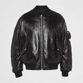 Prada Men's Autumn and Winter Black Letter Printed Zipper Long Sleeve Jacket #72627