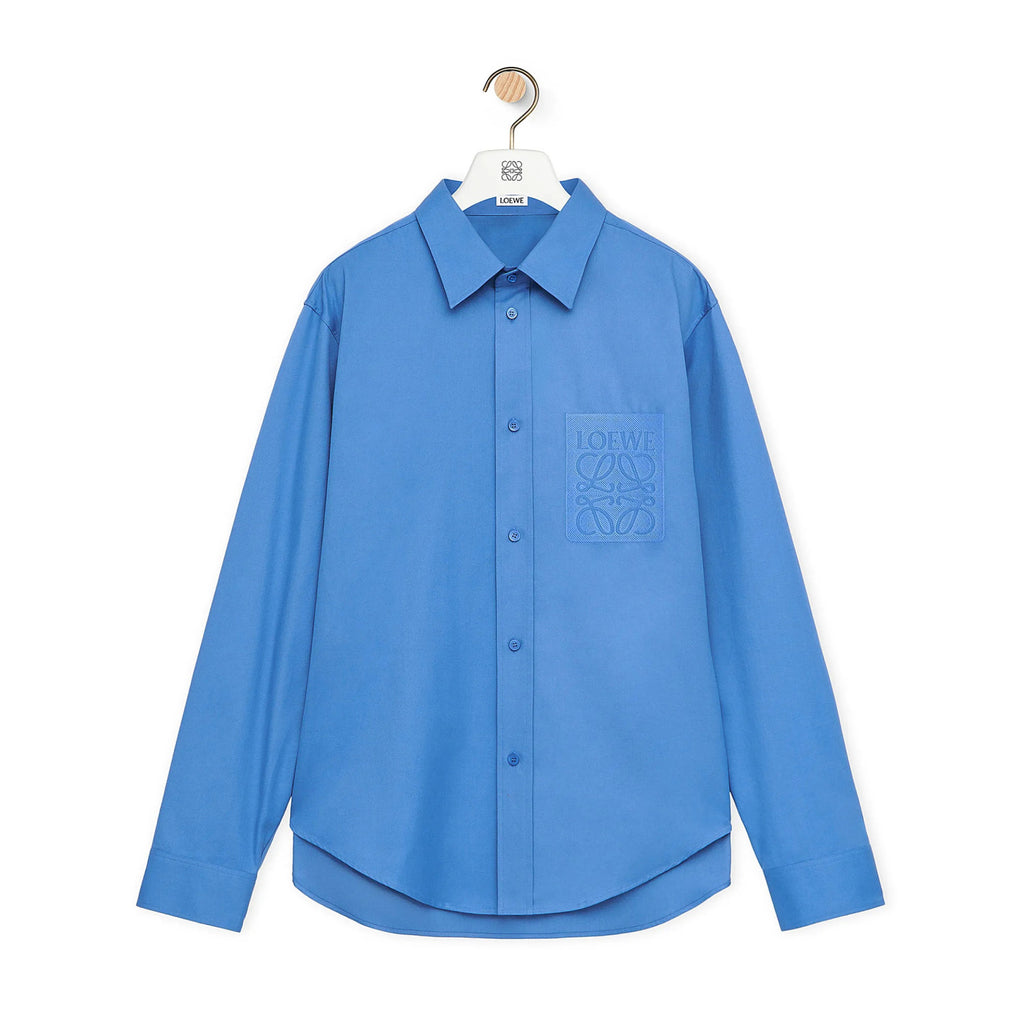 Loewe Men's Spring and Autumn Solid Color Single Breasted Lapel Long Sleeve Shirt #99552