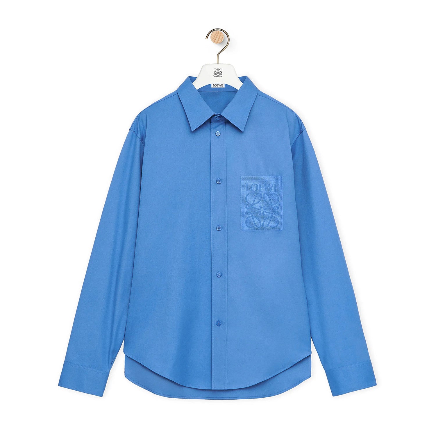 Loewe Men's Spring and Autumn Solid Color Single Breasted Lapel Long Sleeve Shirt #99552