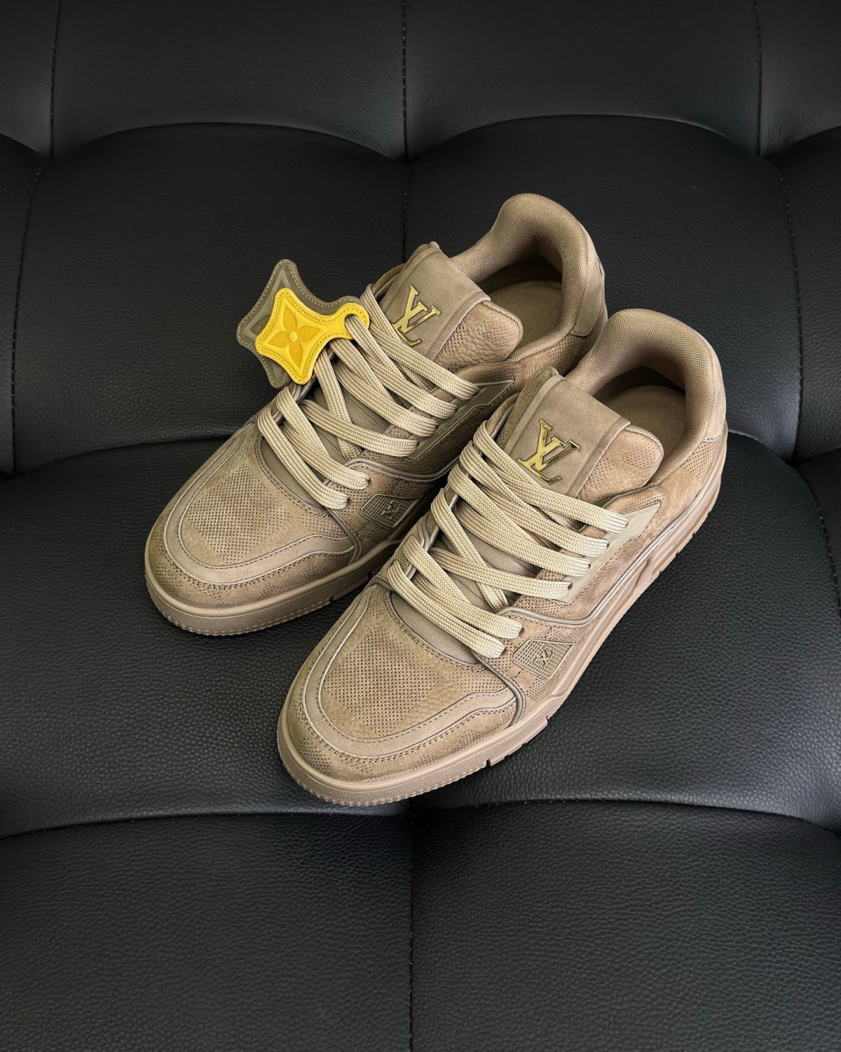 Louis Vuitton LV Trainer Men's Four Seasons Solid Color Cowhide Low-top Lace-up Flat Casual Shoes #76661