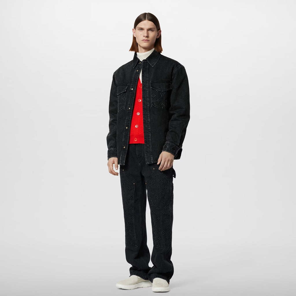 Louis Vuitton Denim Buckle Up Jacket And Pants Set #22157