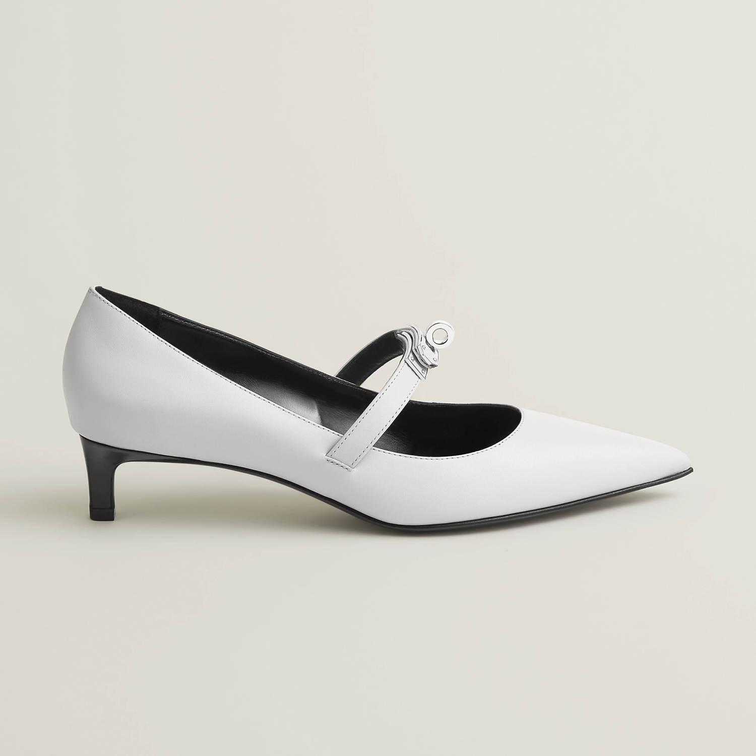 Hermes Women's Kiara 40 Pump Four Seasons Solid Color Pointy Toe Leather Stiletto High Heels Casual Shoes #81322