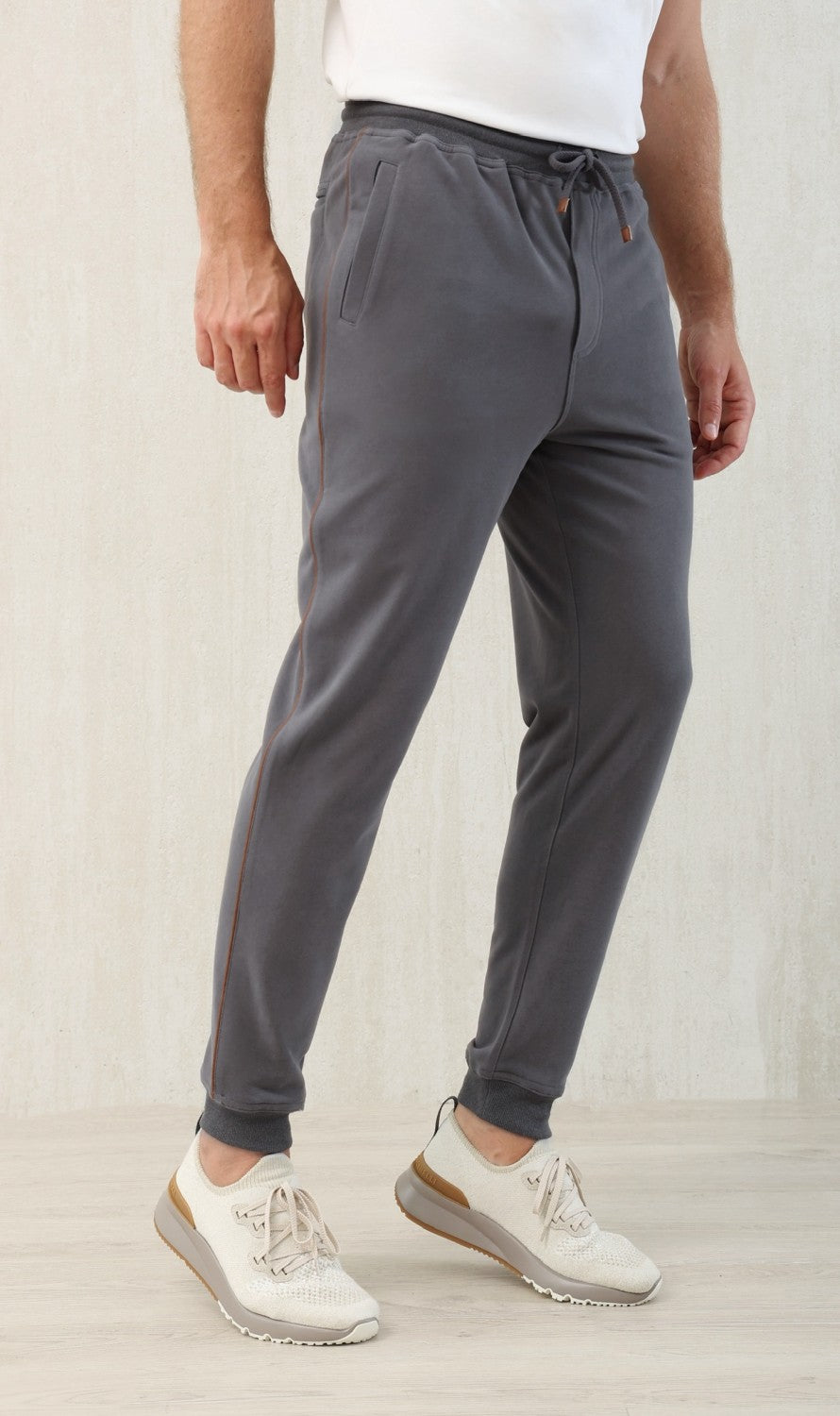 Brunello Cucinelli Men's Lace-up Sweatpants Four Seasons Solid Color Cotton Casual Drawstring Trousers Pants Ngvp #1767