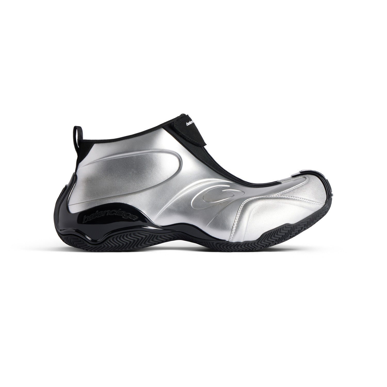 Balenciaga Basketball White Distressed Round Toe Zipper Basketball Shoes #332802