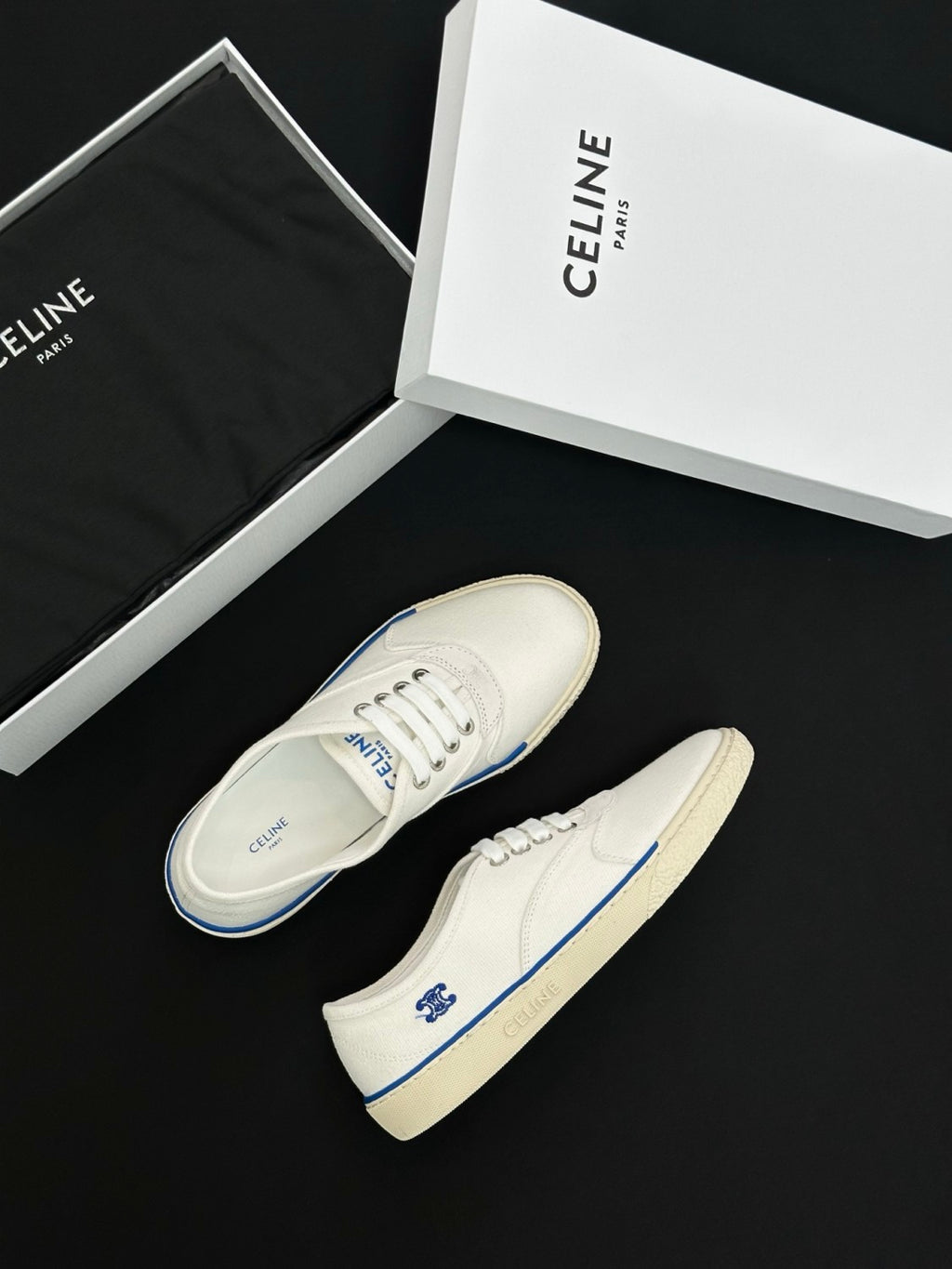 CELINE ALAN SNEAKER IN CANVAS AND SUEDE CALFSKIN #386821