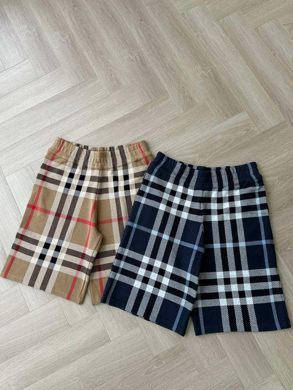 Burberry Men's Summer Colour Block Check Full Print Mid Waist Elasticated Shorts Pants #99537