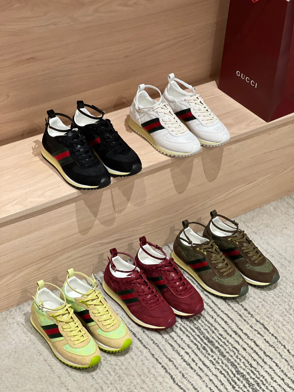 Gucci Re-Motion Women's Summer Solid Colour Round Toe Lace Up Low Top Casual Sneakers Shoes #76773