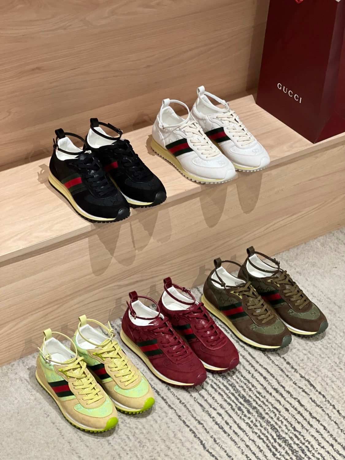 Gucci Re-Motion Women's Summer Solid Colour Round Toe Lace Up Low Top Casual Sneakers Shoes #76773