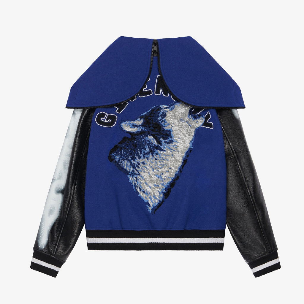 Givenchy Men's Spring And Autumn Fashion Casual Graffiti Colorblocking College Style Leather Baseball Clothing Wool Jacket Coat Ngvp #98226