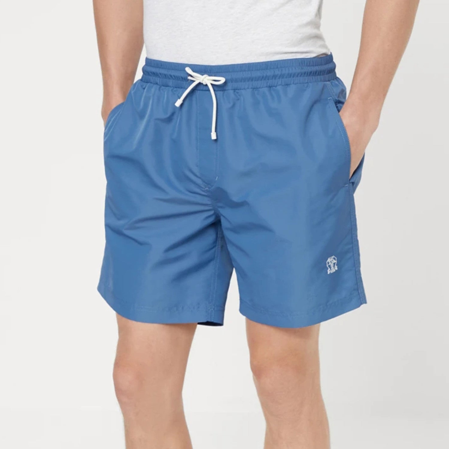 Brunello Cucinelli Men's Spring/Summer Fashion Solid Color Lace Up Casual Fit Swim Shorts Ngvp #8335
