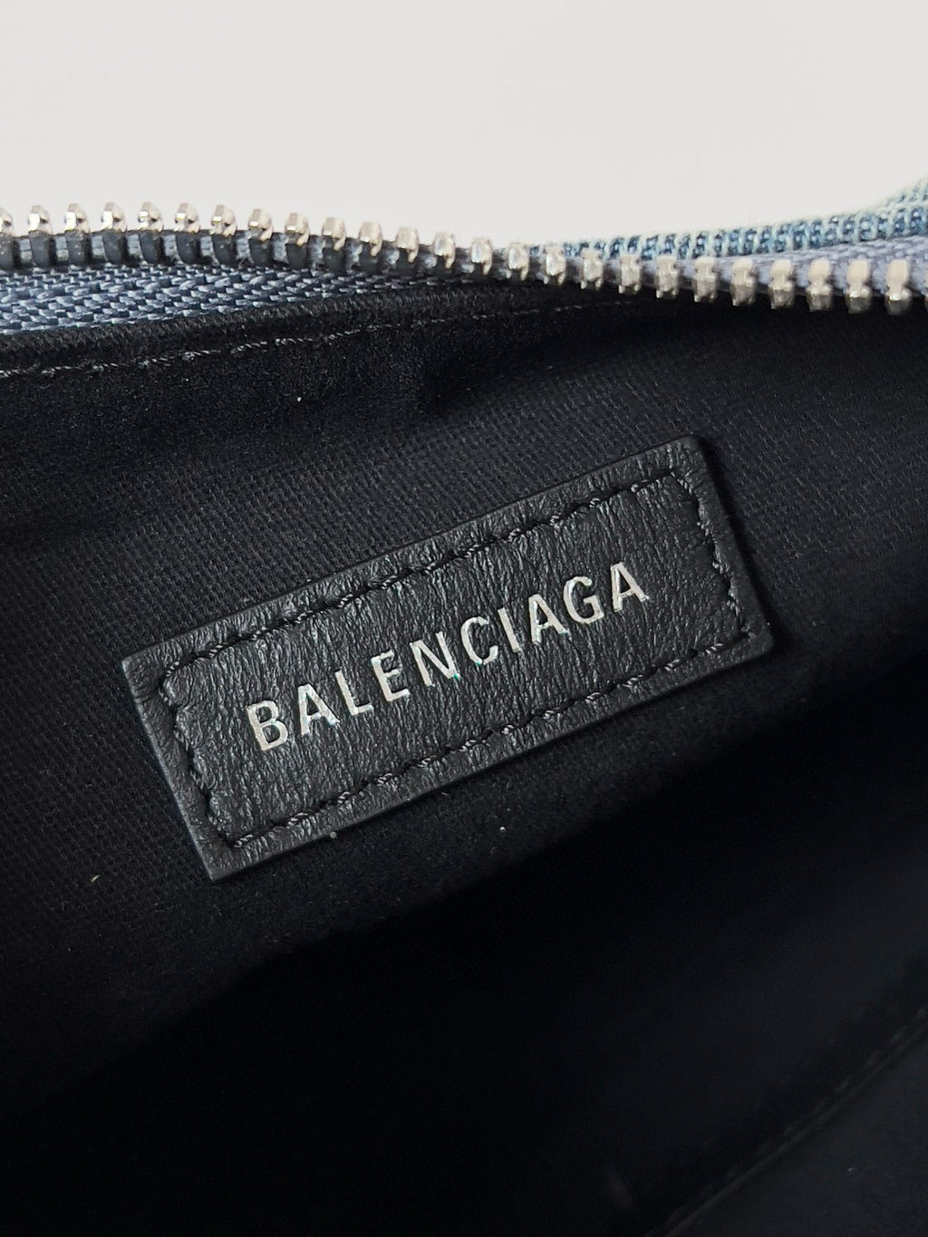 Balenciaga Le Cagole Women's Solid Colour Washed Worn Edge Adjustable Shoulder Strap Denim Shoulder Bag Armpit Bags #76769