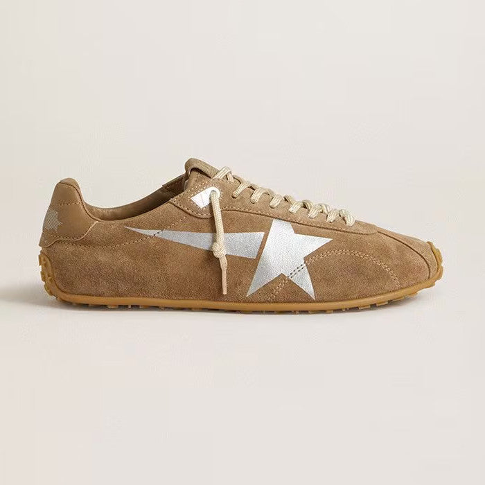 Golden Goose Women's Spring/Fall Fashion Casual Round Toe Lace Up Flat Low Top Nylon Leather Blend Retro Star Decorated Marathon Series Sneakers Shoes #79381