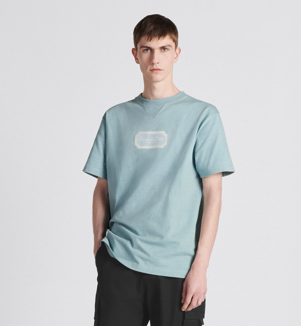 Dior Men's Summer Embroidered Logo Solid Colour Round Neck Cotton Short Sleeve T-Shirt #97793