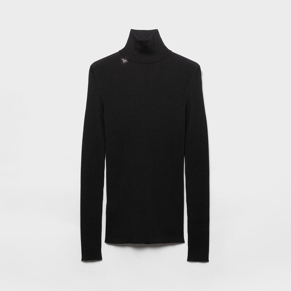 Prada Men's and Women's Solid Color Turtleneck Slim-cut Wool Sweater #333520