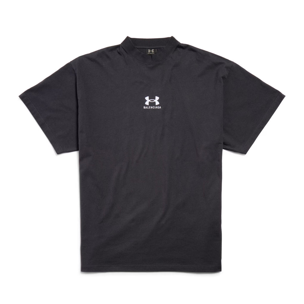 Balenciaga Men's And Women's Summer Solid Color Logo Pattern Round Neck Cotton Short Sleeve T-shirt #74684
