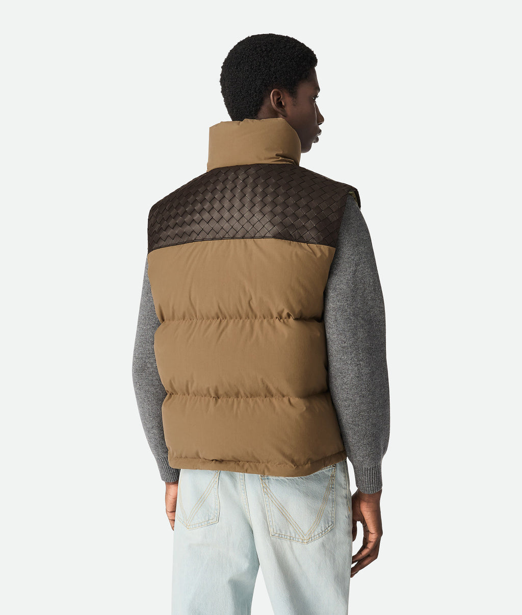 Bottega Veneta Men's Autumn/winter Frosted Poplin Puffer Gilet Sleeveless Knitted Down Jacket Fashionable Casual Vest Ngvp #2629
