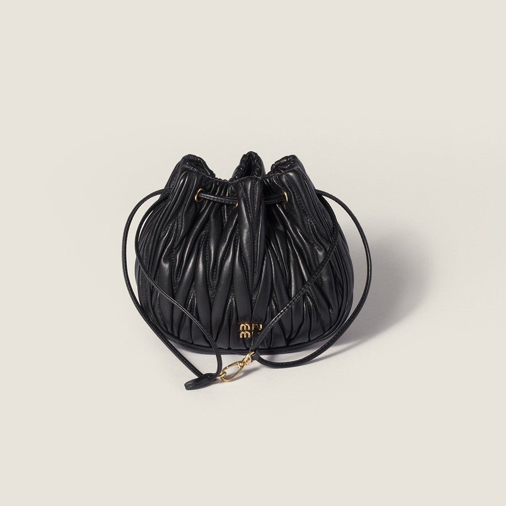 MiuMiu Black Matelassé Nappa Leather Pouch #334669