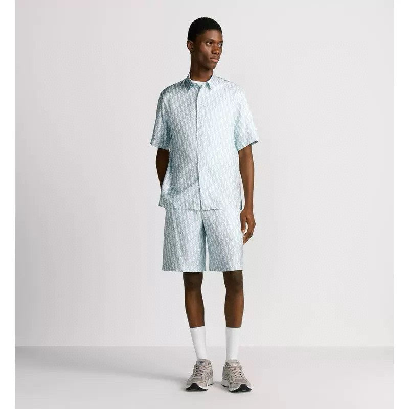 Dior Men's Summer Solid Color Letter Printed Single Breasted Short Sleeve Shirt Shorts Set Suit #76284