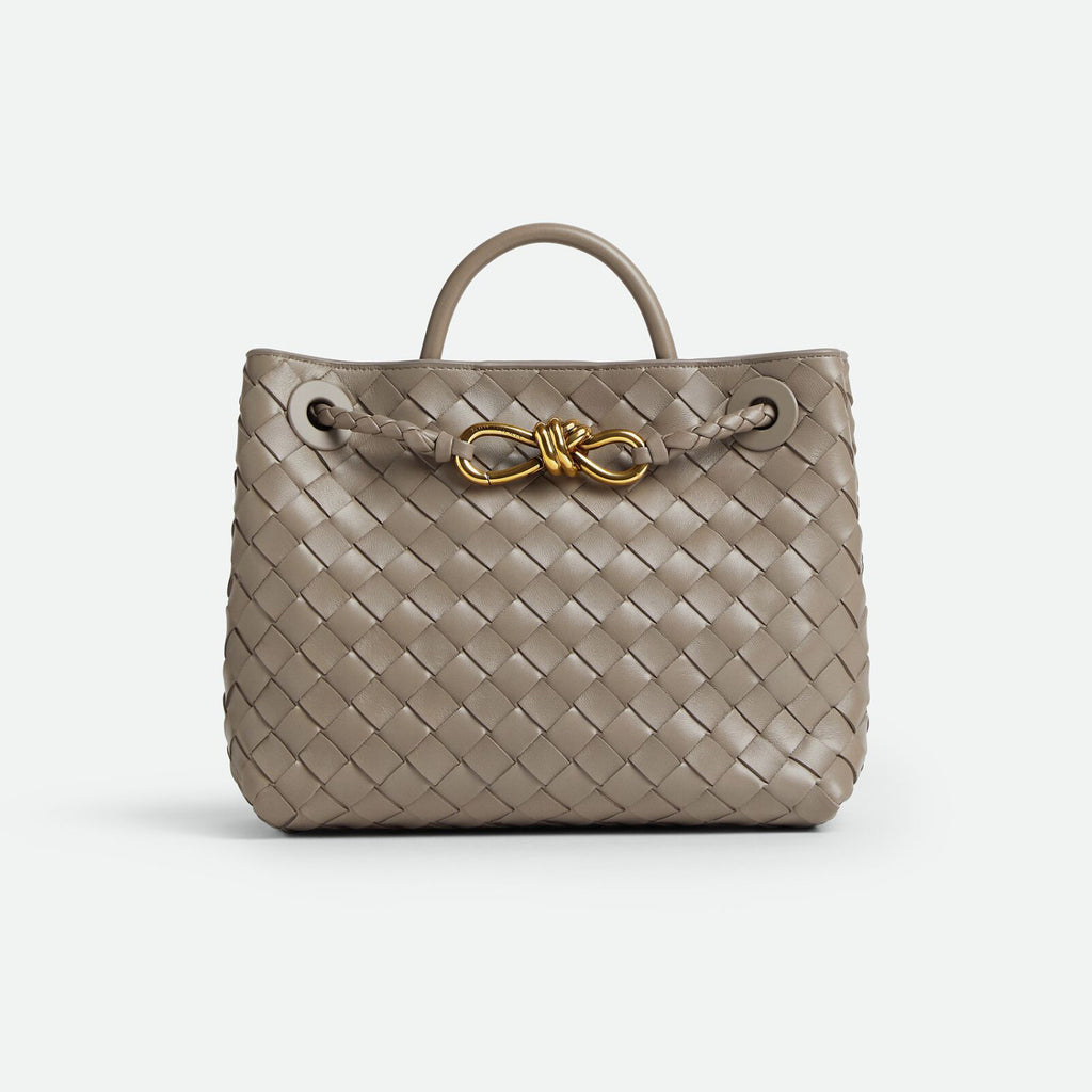 Bottega Veneta Andiamo Women's Fashion Classic Solid-Color Knitted Magnetic Snap Closure Leather Small Shoulder Bag Tote Bag Bags 766014VCPP12273 #79111