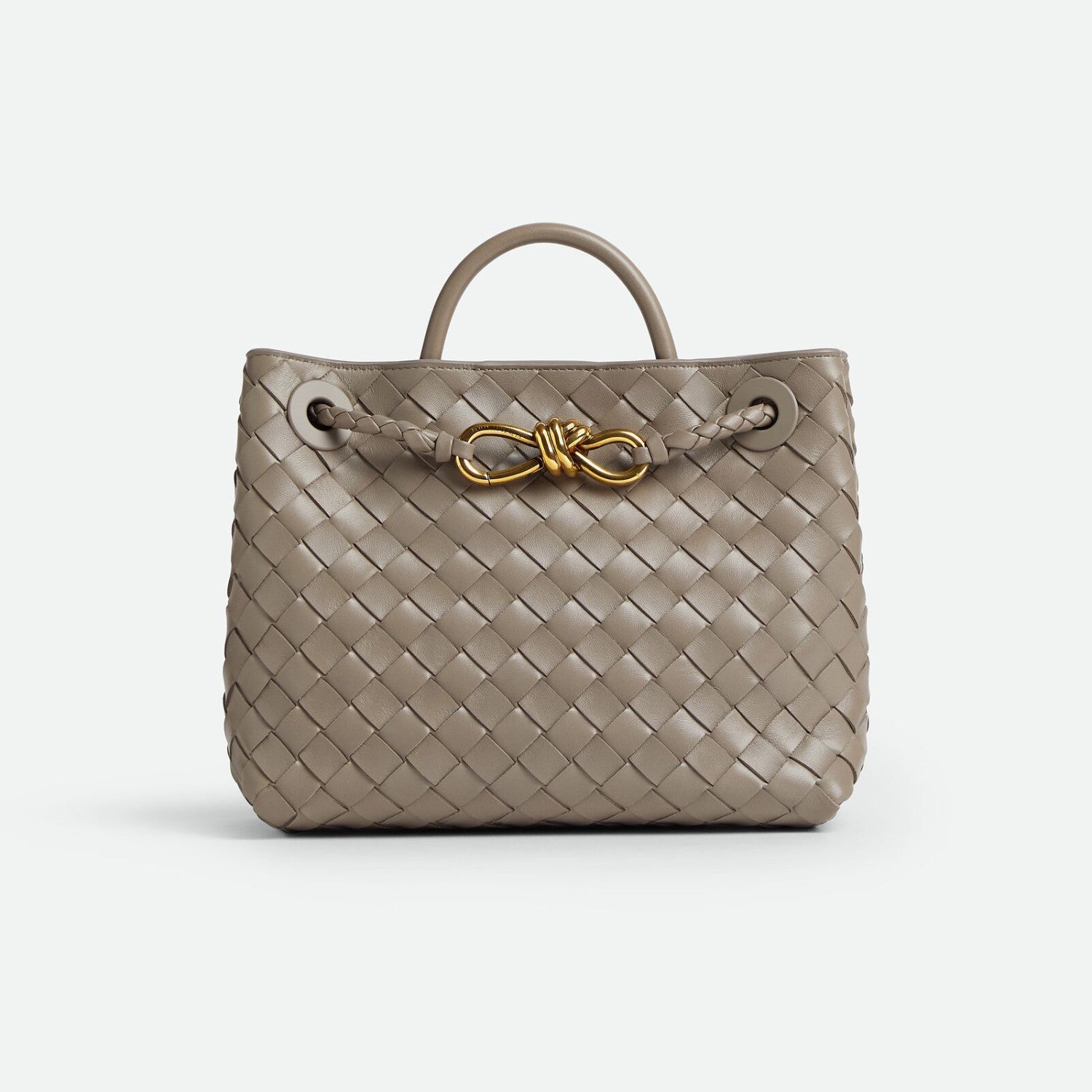 Bottega Veneta Andiamo Women's Fashion Classic Solid-Color Knitted Magnetic Snap Closure Leather Small Shoulder Bag Tote Bag Bags 766014VCPP12273 #79111