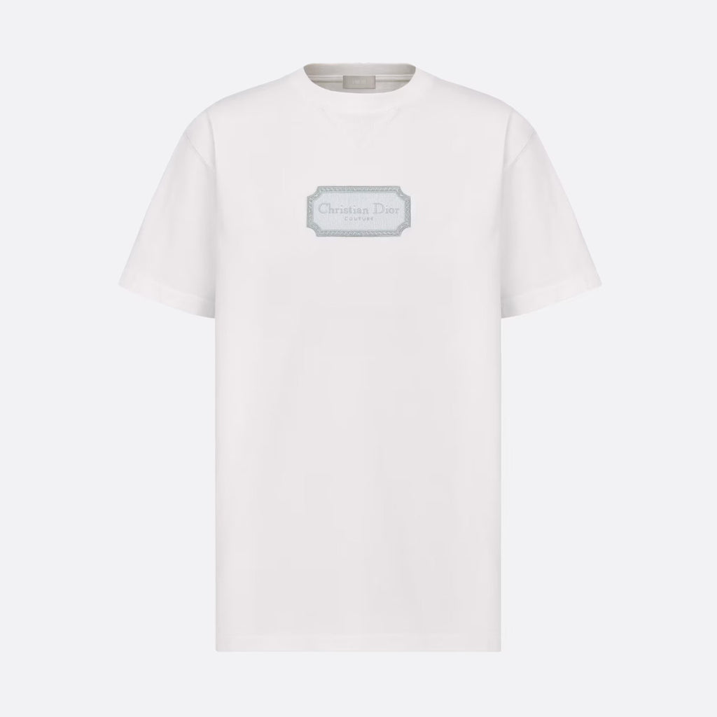 Dior Men's Summer Embroidered Logo Solid Colour Round Neck Cotton Short Sleeve T-Shirt #97793