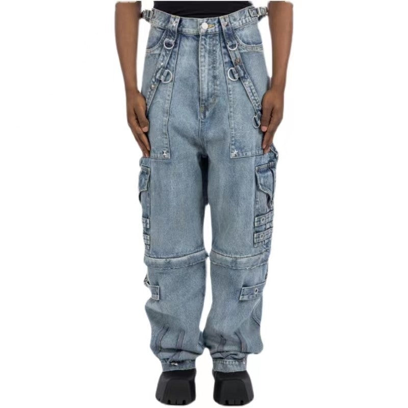 Balenciaga Multi-Pocket Zipper Jeans Pants #53995