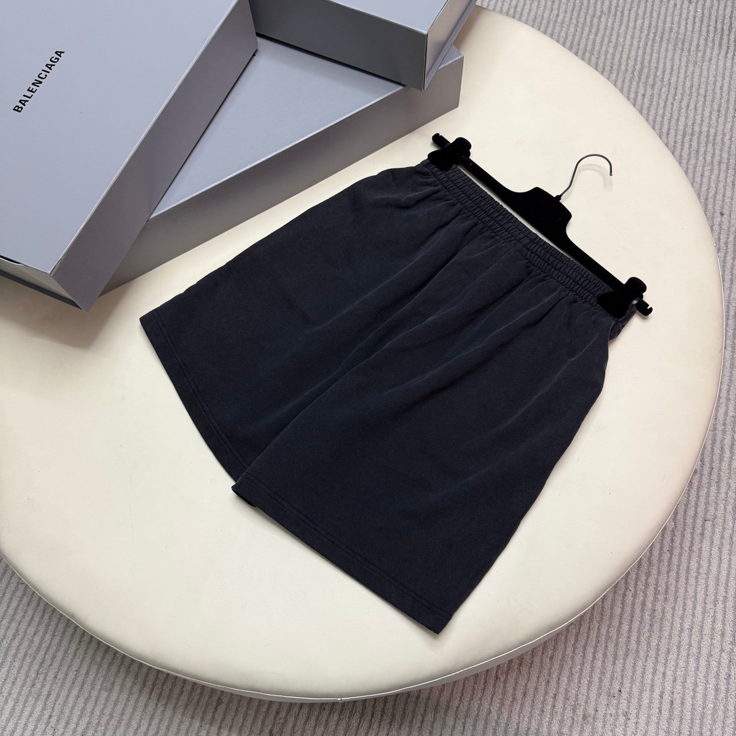 Balenciaga PUMA HOODIE Men's And Women's Spring/Fall Fashion Casual Faded Washed Hooded Pullover Long-Sleeve Sweatshirt Sweatpants Set with Elastic Waistband Faded Washed Shorts Suit Set #78813