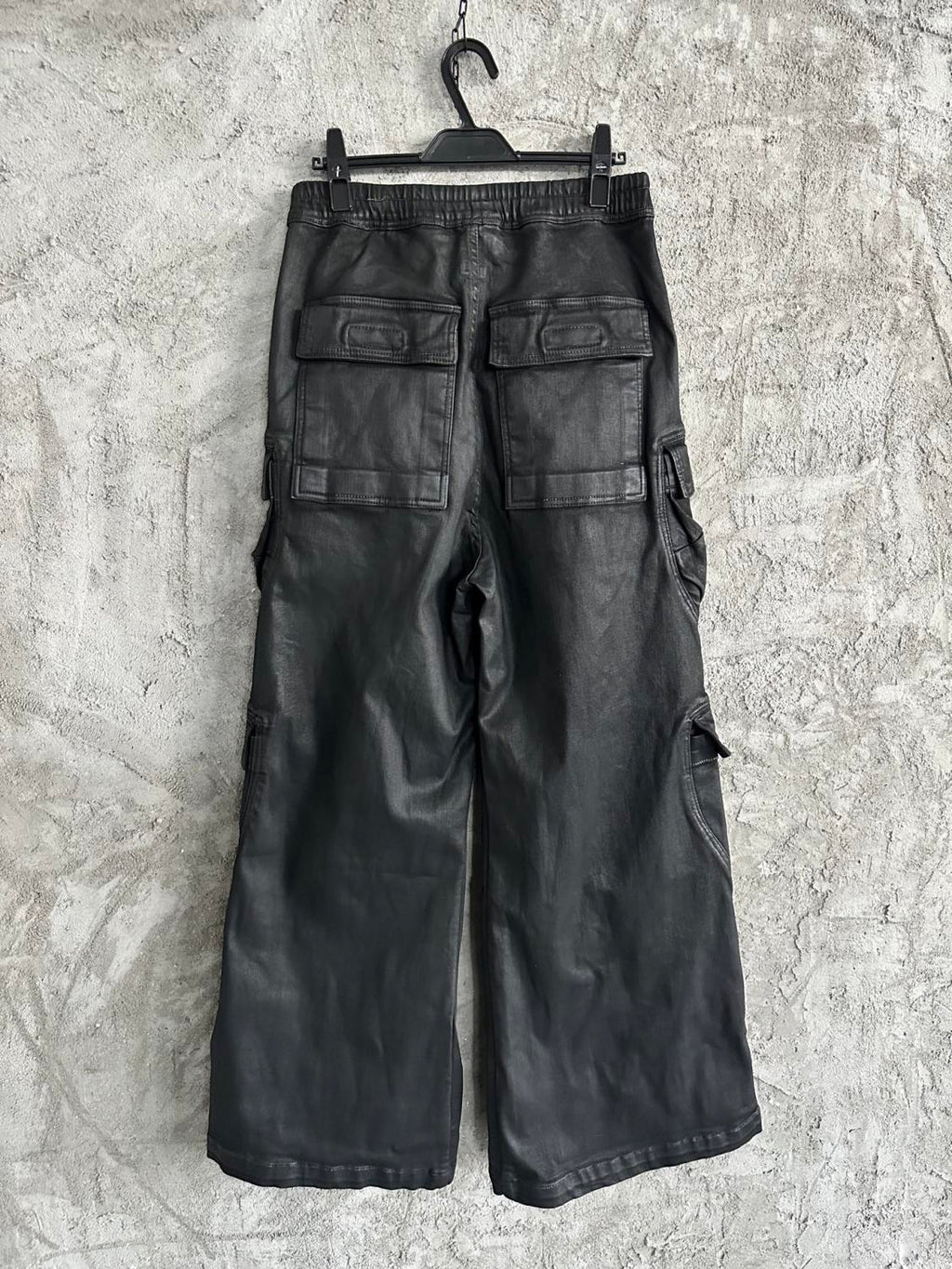 Rick Owens Men's High Street Four Seasons Batik Solid Color Stretch Lace-Up Workwear Flared Pants Casual Denim Trousers Pants Ngvp #1772