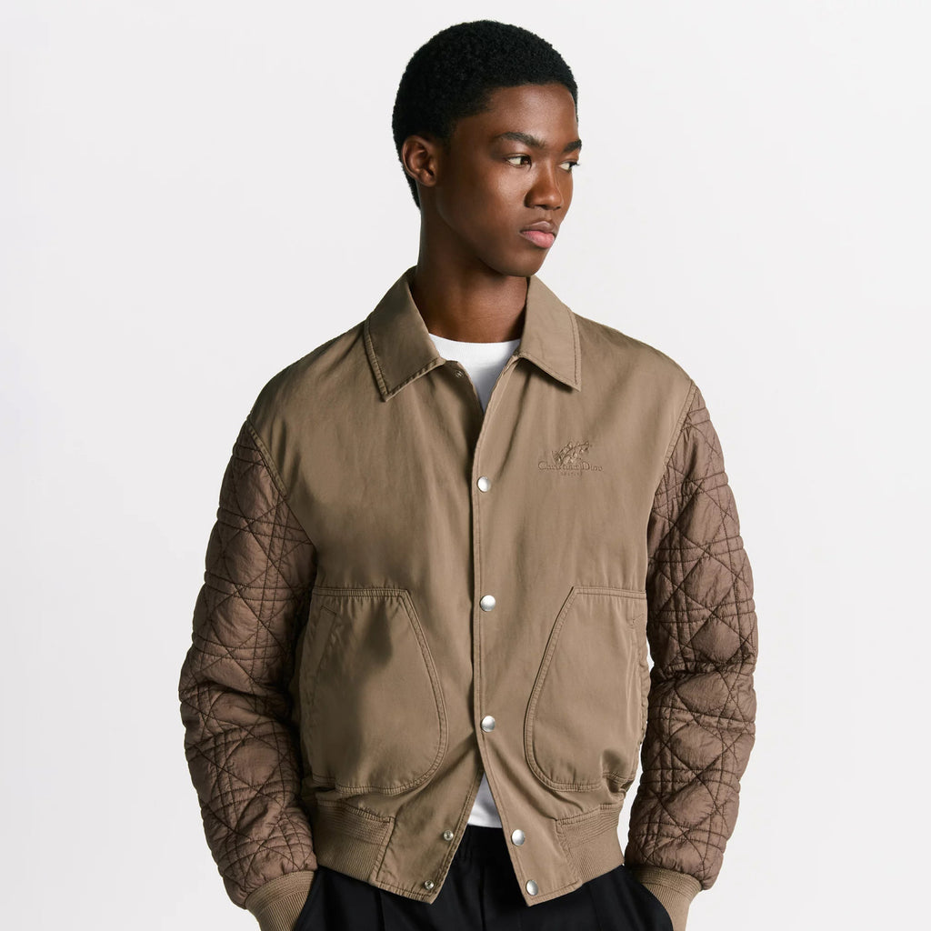 Dior Men's Classic Autumn And Winter Checkered Pattern Cotton Twill Embroidered Print Single-breasted Long Sleeved Jacket #77977