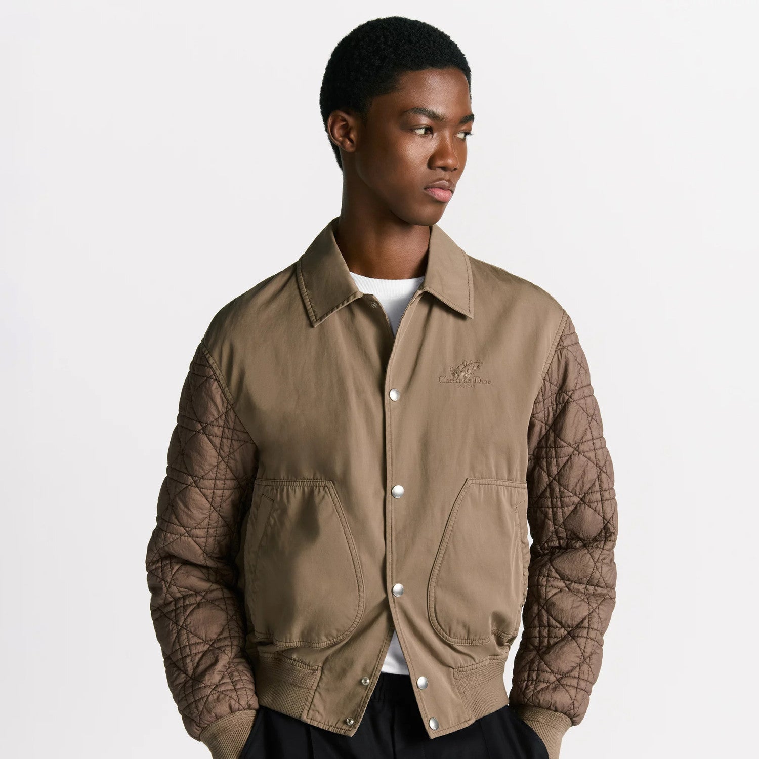 Dior Men's Classic Autumn And Winter Checkered Pattern Cotton Twill Embroidered Print Single-breasted Long Sleeved Jacket #77977