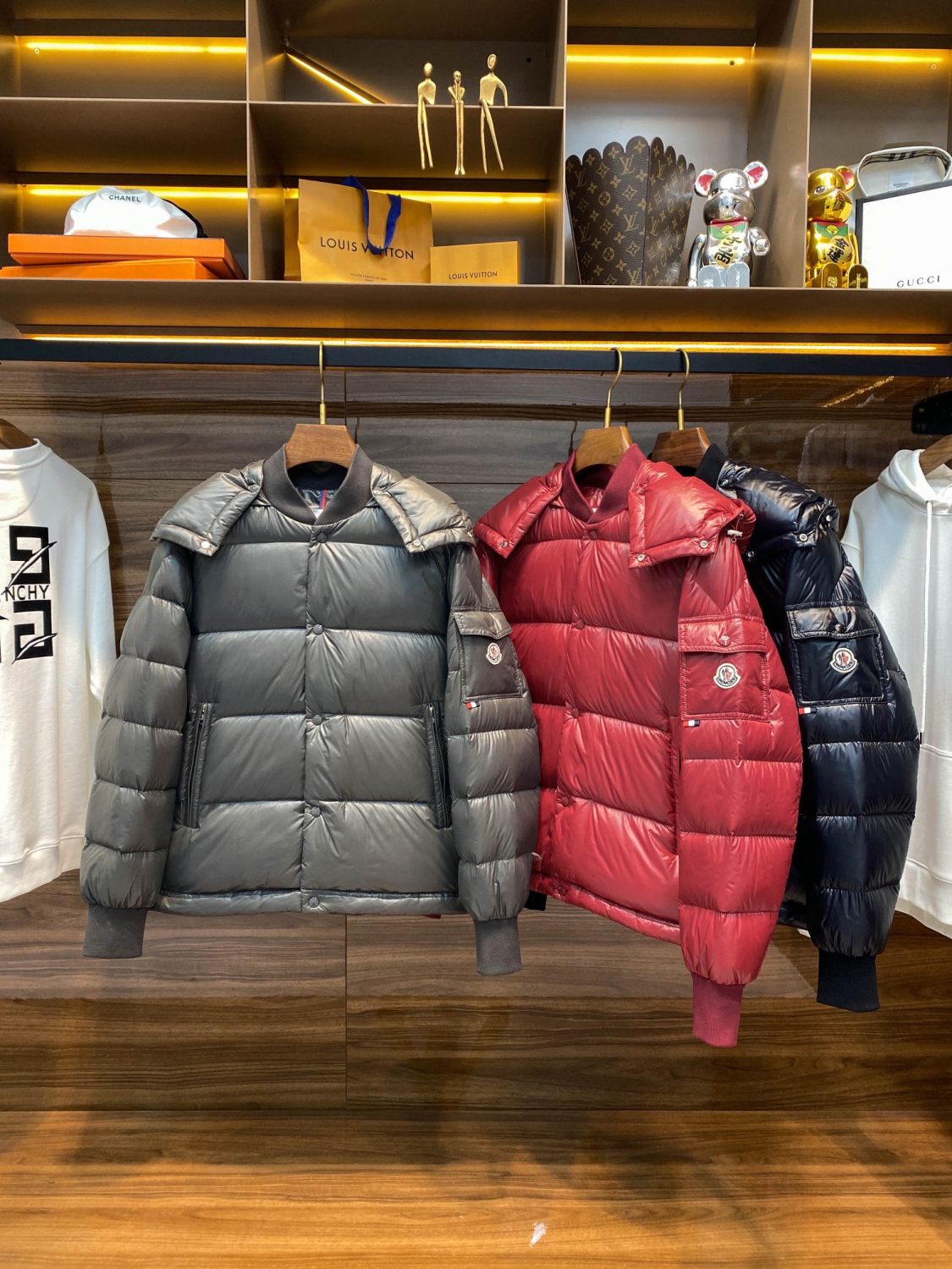 Moncler Men's Autumn and Winter Solid Color Nylon Waterproof Fabric Hooded Zipper Long Sleeve Puffer Down Jacket #73749