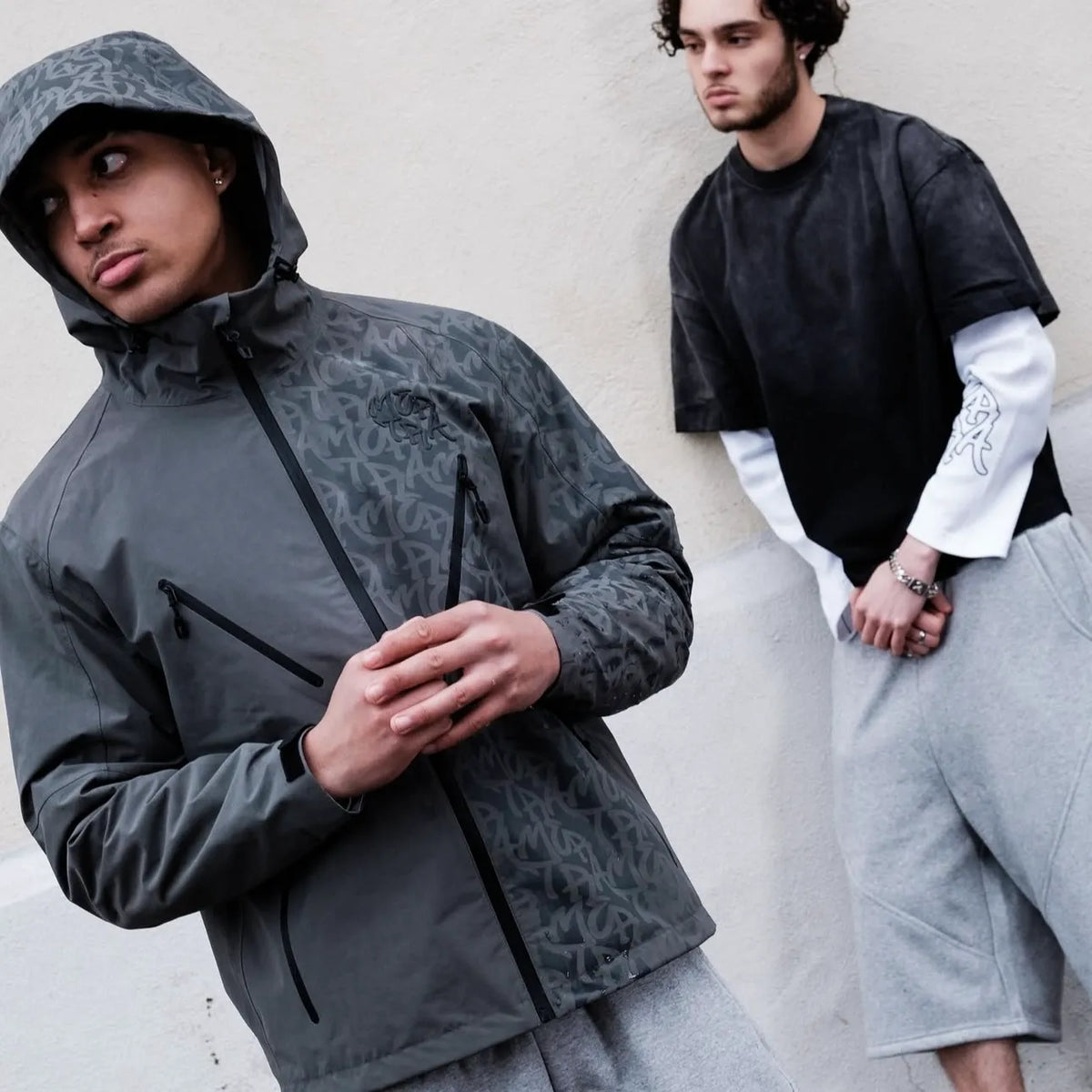 Mertra Fake Two Piece Long Sleeves T-Shirt Washed Grey