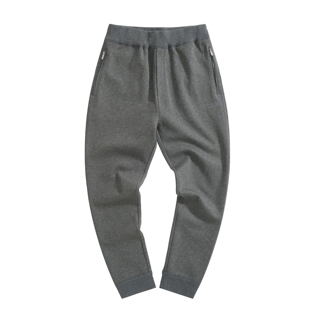Dior Men's Spring and Autumn Solid Color Hooded Drawstring Cashmere Zipper Jacket Casual Trousers Pants Set Suit #72952