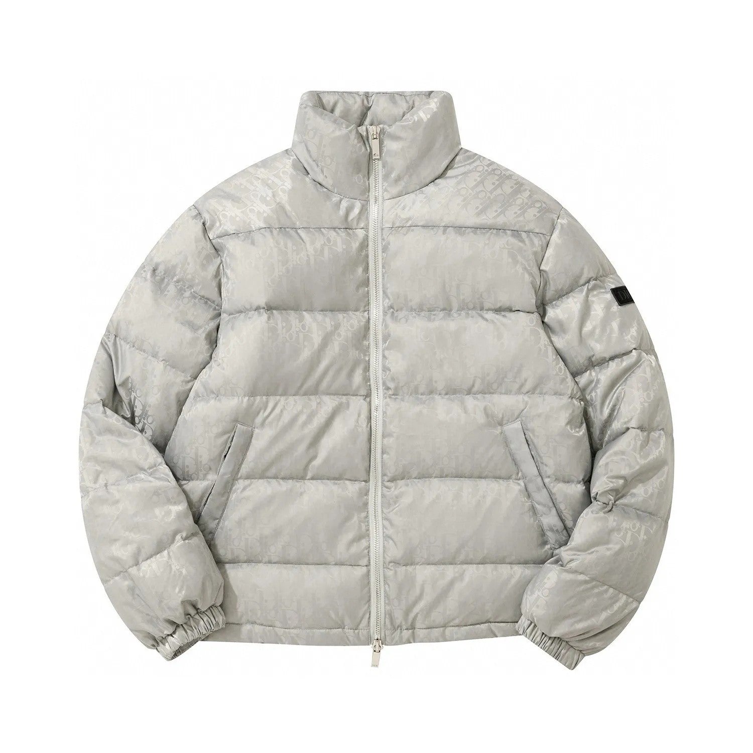 Dior Men's Winter Solid Color Logo Full Print Zipper Collar Down Long Sleeve Puffer Down Jacket #73421