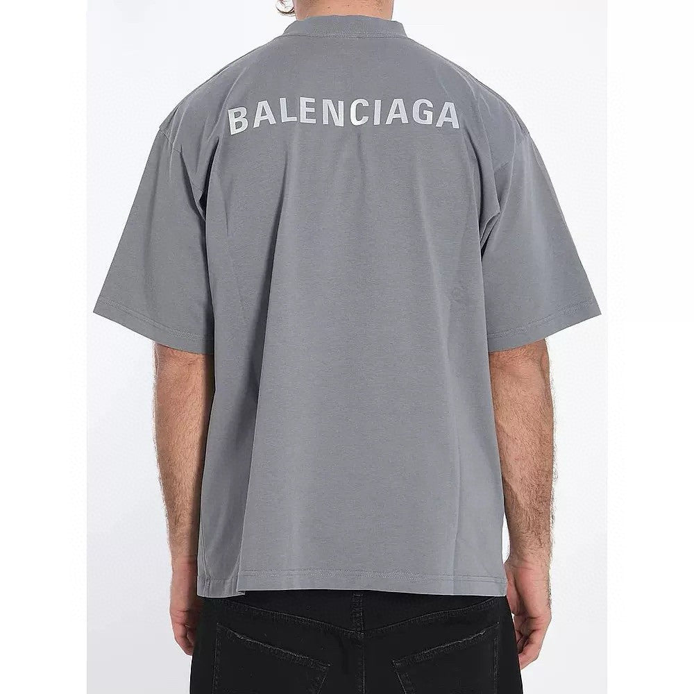 Balenciaga Men's Summer Solid Color Letter Print Round Neck Cotton Short Sleeve T-Shirt #75848
