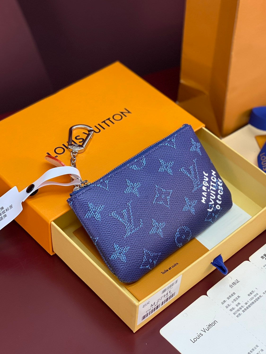 LOUIS VUITTON Monogram Heritage Canvas Chain Hook Zipper Mini Wallet Bag Bags  Key Pouch M27109 #82258A
